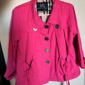 Burberry Pink and Black Checkered Jacket